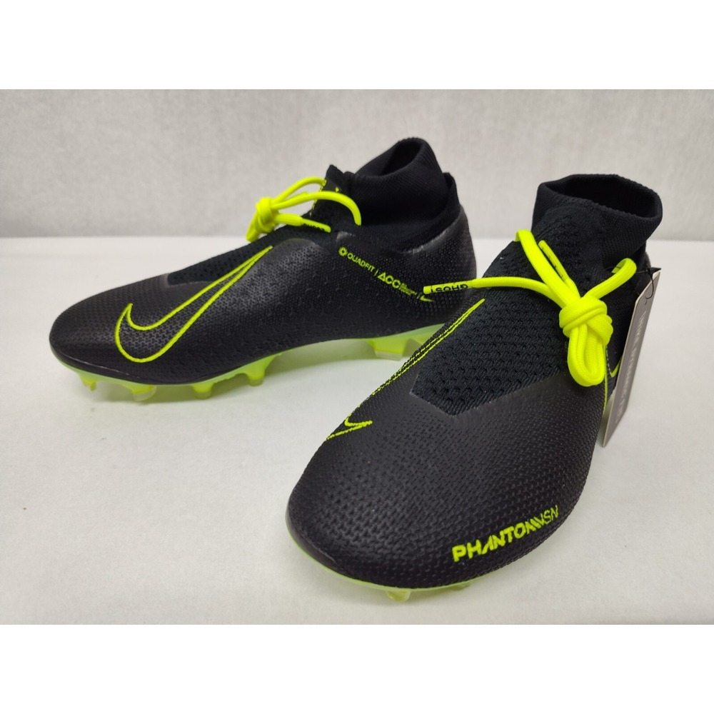 Nike Boys Phantom Vision Elite DF FG Soccer Cleats AO3262-007 Black Volt Sz 4 - Picture 2 of 8